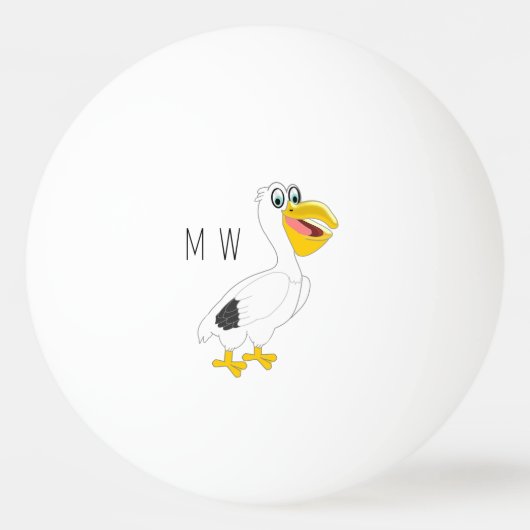 Pelican Design Monogrammed Pingpongbal (Achterkant)