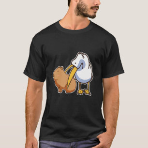 Pelican Eating Capybara Capibara Animal T-shirt