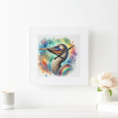 Pelican Eel 060724AREF118 - Watercolor Vierkante Klok (Huis)