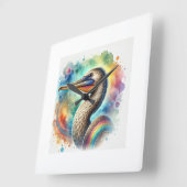 Pelican Eel 060724AREF118 - Watercolor Vierkante Klok (Hoek)