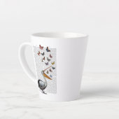 Pelican en Butterflies Latte Mok (Linkerhoek)