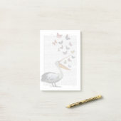 Pelican en Butterflies Post-it® Notes (Op bureau)