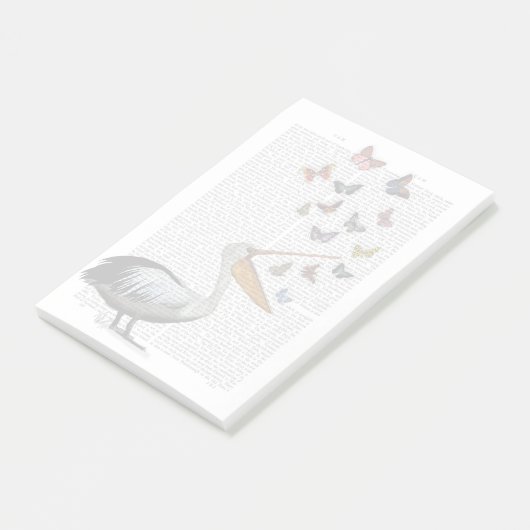Pelican en Butterflies Post-it® Notes (Schuin)