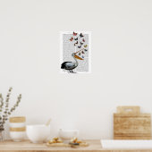Pelican en Butterflies Poster (Keuken)