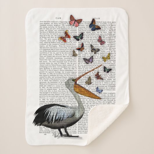 Pelican en Butterflies Sherpa Deken (Voorkant)