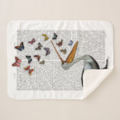 Pelican en Butterflies Sherpa Deken (Voorkant (horizontaal))