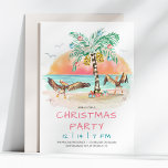 Pelican en Palm Beach met kerstfeest Kaart<br><div class="desc">Op de uitnodiging voor een tropische kerstfeestdag staan twee pelikaanse zeeen die hun vleugels vol vreugde op het strand zien van een palmboom met kerstbomen en cadeaus. Bezoek mijn 'Pelican and Palm Tree'-collectie voor het coördineren van wenskaarten,  cadeau-labels,  partijbenodigdheden en nog veel meer. Art door KL Stock</div>