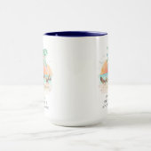 Pelican en Palm Tree Funny Coastal Kerstmis Mok (Midden)