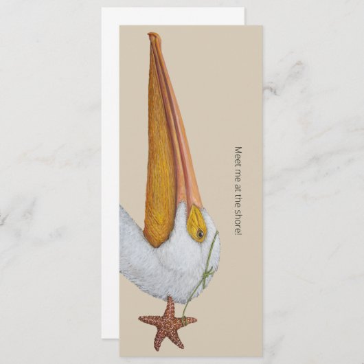 Pelican en zeestervisplatte kaart (Voorkant / Achterkant)