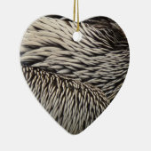 Pelican Feathers Gray Natuur Foto Keramisch Ornament (Rechts)