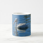 Pelican Floating Calm Blue Water Large Wild Bird Koffiemok (Center)