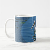 Pelican Floating Calm Blue Water Large Wild Bird Koffiemok (Links)