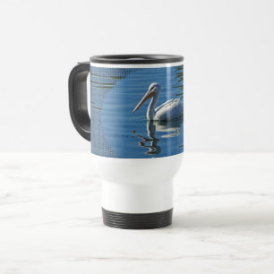 Pelican Floating Calm Blue Water Large Wild Bird Reisbeker
