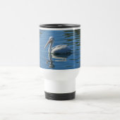 Pelican Floating Calm Blue Water Large Wild Bird Reisbeker (Center)
