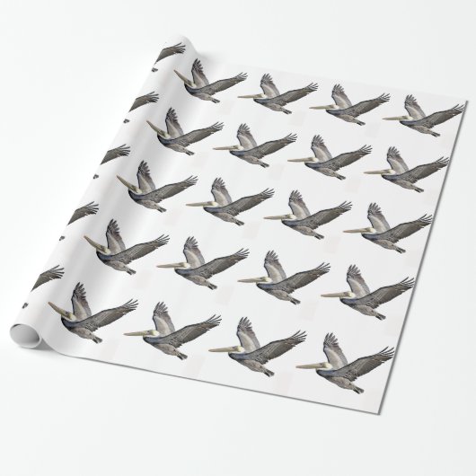 Pelican Flying Gift Inpakpapier (Uitgerold)