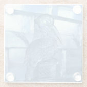 Pelican Ice Sculpture, Quebec, Canada Glazen Onderzetter (Achterkant)