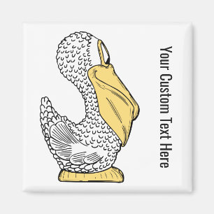 Pelican illustratie aangepaste tekstmagneet magneet