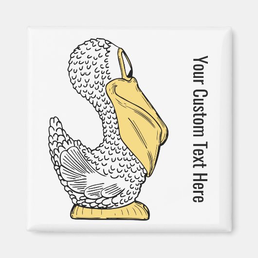 Pelican illustratie aangepaste tekstmagneet magneet (Voorkant)