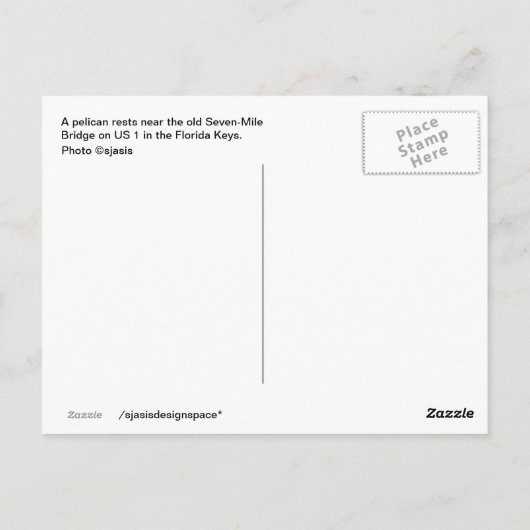 Pelican in het briefkaart van Florida Keys (Achterkant)