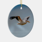 Pelican in vlucht keramisch ornament (Rechts)