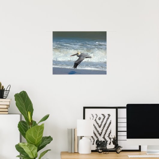 Pelican in vlucht poster (Thuiskantoor)