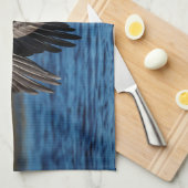 Pelican in vlucht theedoek (Quarter Fold)