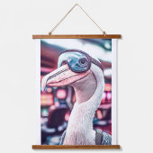 PELICAN KENO GAME-OMROEP. MASKER DRAGEN HANGEND WANDKLEED (Voorkant)