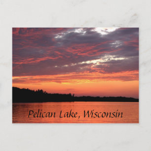 Pelican Lake Sunset, Wisconsin Briefkaart
