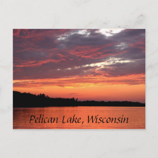 Pelican Lake Sunset, Wisconsin Briefkaart