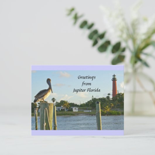 Pelican & Lighthouse Briefkaart (Staand voorkant)