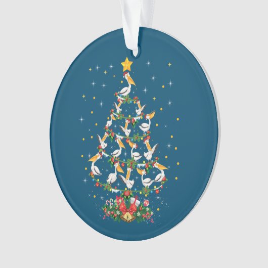 Pelican Lover Xmas Gift Matching Pelican Kerstmis Ornament (voorkant)