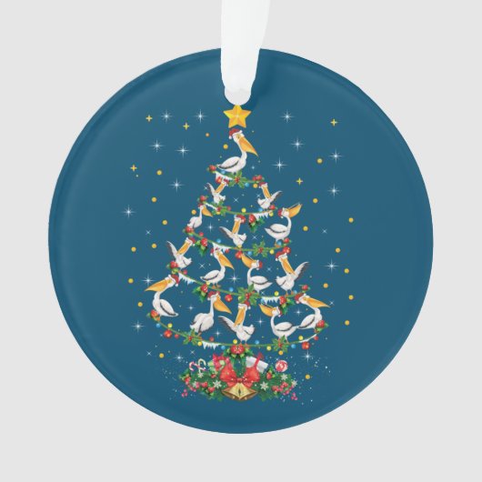 Pelican Lover Xmas Gift Matching Pelican Kerstmis Ornament (voorkant)