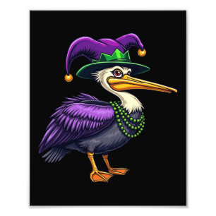 Pelican Mardi Gras – Carnavalsplezier voor Dierenv Foto Afdruk