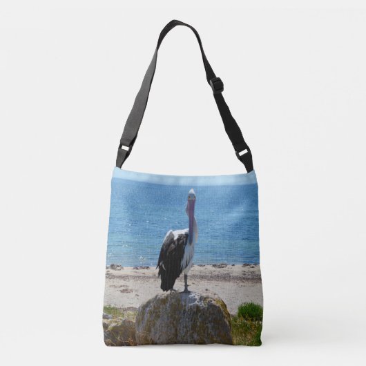 Pelican met de blik, crossbody tas (Achterkant)