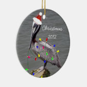 Pelican met kerstlichten keramisch ornament (Rechts)