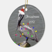 Pelican met kerstlichten keramisch ornament (Links)