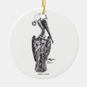 Pelican met Pet Keramisch Ornament