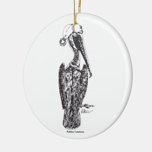 Pelican met Pet Keramisch Ornament (Links)