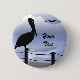 Pelican Oceaan Kustlijn Knop Ronde Button 5,7 Cm