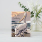 Pelican Ocean Beach Coastal Change Address Moving Briefkaart (Staand voorkant)