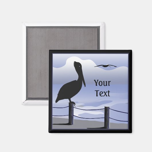 Pelican Ocean Shoreline Custom Magnet (Voorkant / Achterkant)