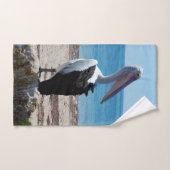 Pelican on Beach Rock, Bath Towel Set Bad Handdoek (Handdoek)