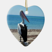 Pelican On Beach Rock, Keramisch Ornament (Rechts)