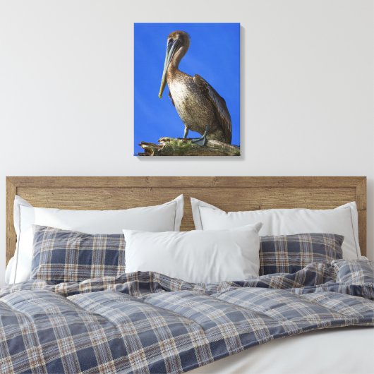 Pelican op een doek van een ledemaat canvas afdruk (Insitu (Slaapkamer))