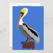 Pelican op een knop kaart (Voorkant / Achterkant)