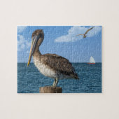Pelican op een Post Puzzle Legpuzzel (Horizontaal)