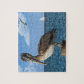 Pelican op een Post Puzzle Legpuzzel (Verticaal)