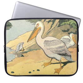 Pelican op het strand laptop sleeve