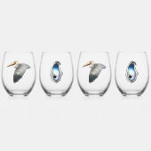 Pelican & Oyster Stemless Wijnglas - 4 set Wijnglas Zonder Voet (Voorkant)
