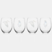 Pelican & Oyster Stemless Wijnglas - 4 set Zonder Voet (Achterkant)